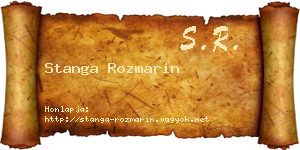 Stanga Rozmarin névjegykártya